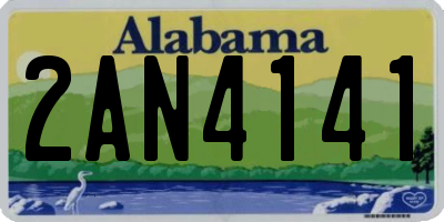AL license plate 2AN4141