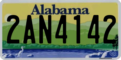 AL license plate 2AN4142