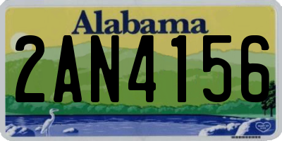 AL license plate 2AN4156