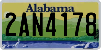 AL license plate 2AN4178