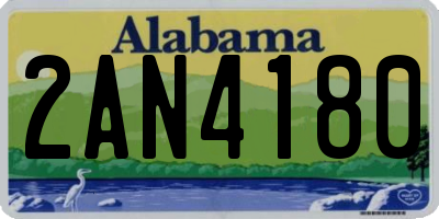 AL license plate 2AN4180