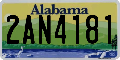 AL license plate 2AN4181