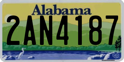 AL license plate 2AN4187