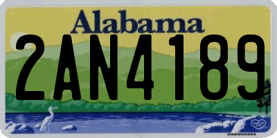 AL license plate 2AN4189