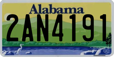 AL license plate 2AN4191