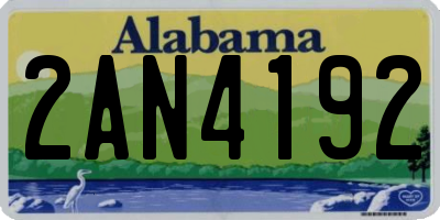 AL license plate 2AN4192