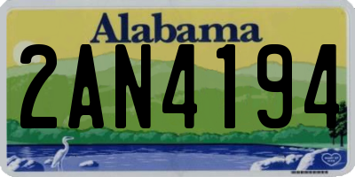 AL license plate 2AN4194