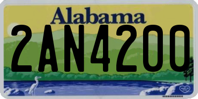 AL license plate 2AN4200