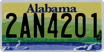 AL license plate 2AN4201