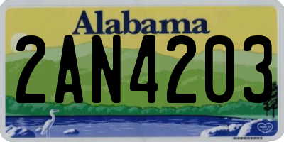 AL license plate 2AN4203