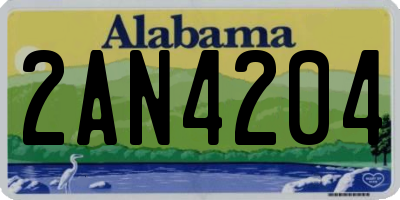 AL license plate 2AN4204