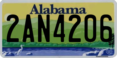 AL license plate 2AN4206