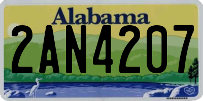 AL license plate 2AN4207