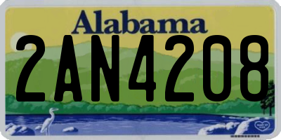 AL license plate 2AN4208