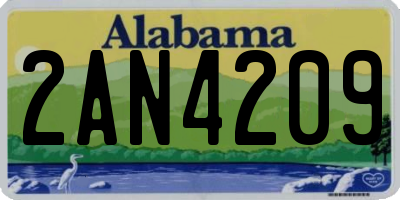 AL license plate 2AN4209
