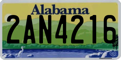 AL license plate 2AN4216
