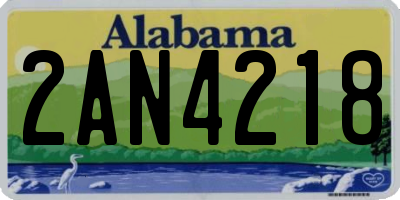 AL license plate 2AN4218