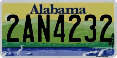 AL license plate 2AN4232