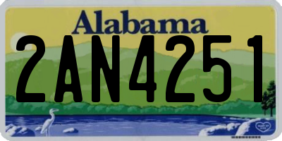 AL license plate 2AN4251