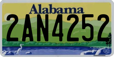 AL license plate 2AN4252