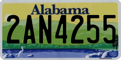 AL license plate 2AN4255