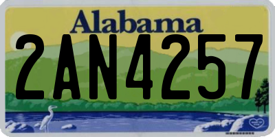 AL license plate 2AN4257