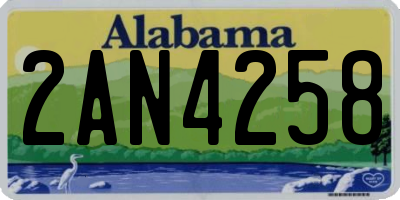 AL license plate 2AN4258