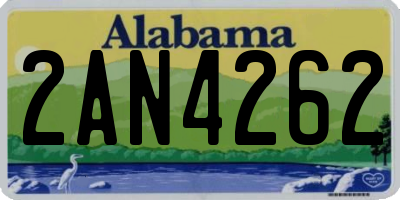 AL license plate 2AN4262