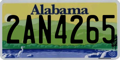 AL license plate 2AN4265