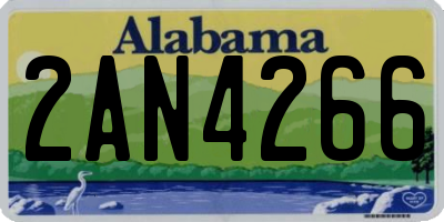 AL license plate 2AN4266