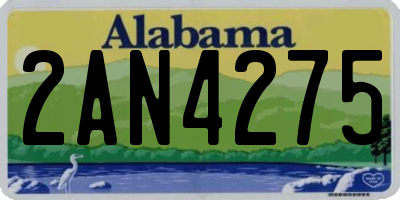 AL license plate 2AN4275