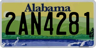 AL license plate 2AN4281
