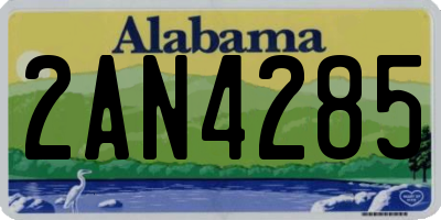 AL license plate 2AN4285