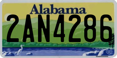 AL license plate 2AN4286