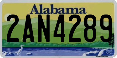 AL license plate 2AN4289