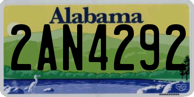 AL license plate 2AN4292