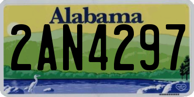 AL license plate 2AN4297