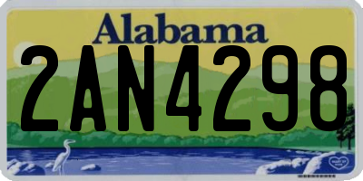 AL license plate 2AN4298