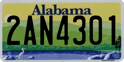 AL license plate 2AN4301