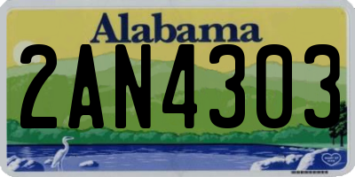 AL license plate 2AN4303
