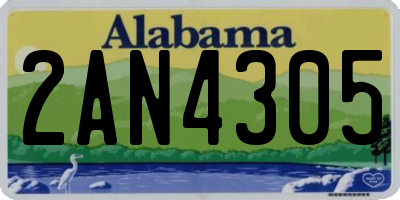 AL license plate 2AN4305