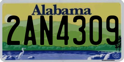 AL license plate 2AN4309