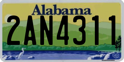 AL license plate 2AN4311