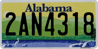 AL license plate 2AN4318