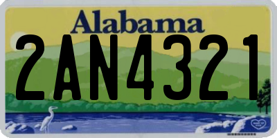 AL license plate 2AN4321
