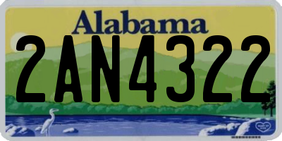 AL license plate 2AN4322