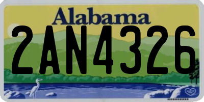 AL license plate 2AN4326