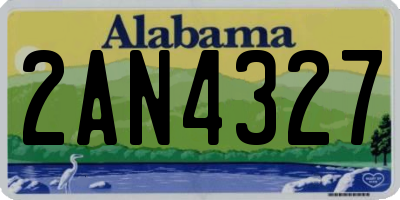 AL license plate 2AN4327