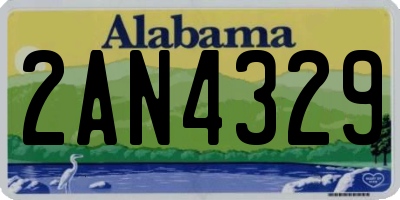 AL license plate 2AN4329