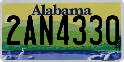 AL license plate 2AN4330